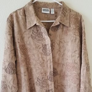 Silk linen blend jacket.